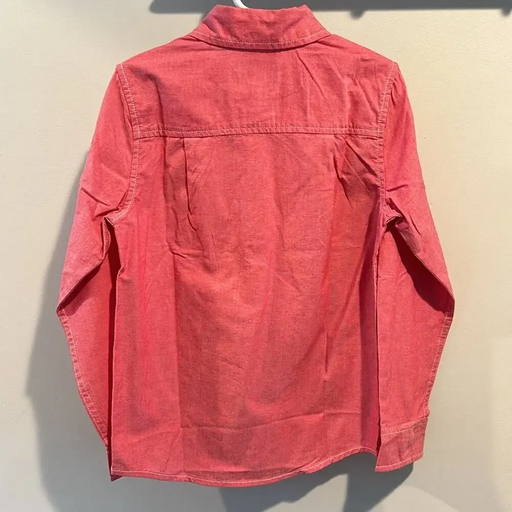 The Children’s Place Boy’s Small‎ Red Poplin Button Down Shirt